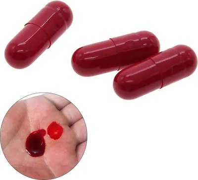 Obrázok produktu pre 12pcs Fake Blood Capsule Prank Blood Trick Props for Halloween Holiday Party