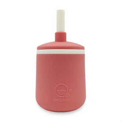 Produktbild von Smikkels Silikon Kinderbecher rosa - sicherer Trainingsbecher Baby Kleinkind