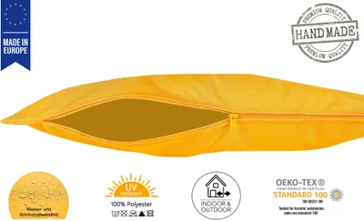 Produktbild von JACK 2er Set 45x45cm Outdoor Kissenhülle Bezug Kissen Hülle Lounge Garten Einfarbig, Farbe:Gelb