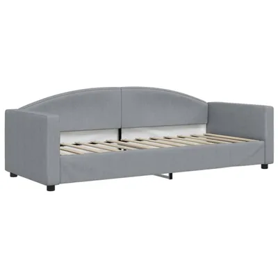 Image de vidaXL Lit de jour gris clair 80x200 cm Tissu