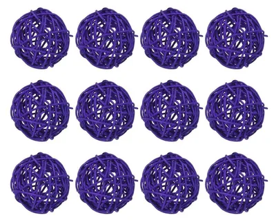 Image de Dekokugeln en rotin, 12 pièces, violet foncé, 5 cm, pour décoration de vases et jouets pour animaux