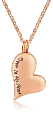 Produktbild von Herz Gedenkanhänger: Asche Anhänger Kette zum Befüllen Rose Gold