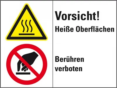 Produktbild von Dreifke® Aufkleber I Kombischild Heiße Oberflächen - Berühren..., Folie, 200x...