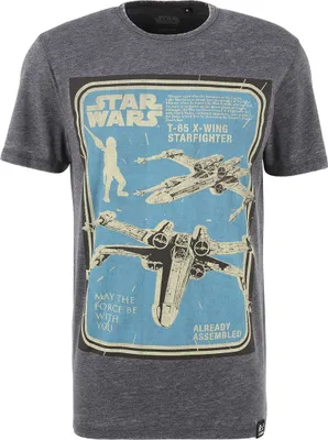 Produktbild von Recovered T-Shirt Star Wars X-Wing Assembled im zeitlosen Design dunkelgrau S