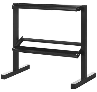 Produktbild von 2-st?ckiger Hantelst?nder, Hantelablage, Stahl, Tragkraft 270 kg, 94 x 52,5 x 82 cm, Schwarz