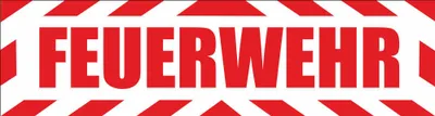 Produktbild von INDIGOS UG - Magnetschild "Feuerwehr " mit Rahmen 45 x 12 cm reflektierend - Magnetfolie für Auto / LKW / Truck / Baustelle / Firma