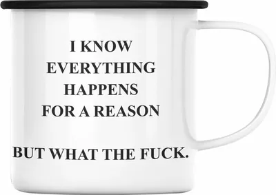 Produktbild von Trendation - Lustige Emaille Tasse mit Spruch für Frauen Männer Arbeit Büro Lustig Emaille Tassen Becher mit Sprüchen Kollegin Geschenk Sarkasmus WTF (Schwarz)