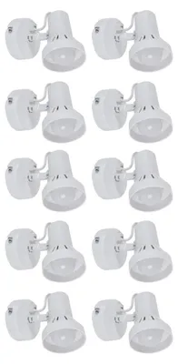 Produktbild von 10er Set Wandleuchten, weiß, Spot schwenkbar, D 8 cm