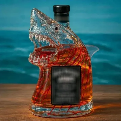 Immagine prodotto di Decanter per whisky, capacità 300 ml, vetro trasparente con incisione, ideale come regalo per uomini