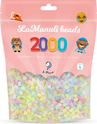 Produktbild von La Manuli 2000 Midi Bügelperlen Im Dunkeln leuchtend Ø 5 mm Perlen Steckperlen Beads