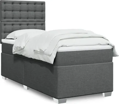 Produktbild von Maison Exclusive - Boxspringbett mit Matratze Dunkelgrau 90x200 cm Stoff