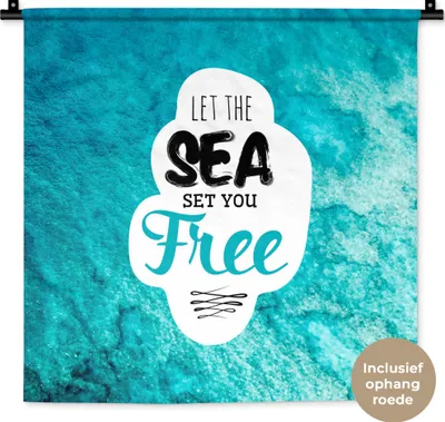 Produktbild von MuchoWow® Wandteppich Wandbehang Sommer - Sprichwörter - Zitate 60x60 cm Tapisserie Dekoration Wandtuch - Dekorationen - Wand Decke