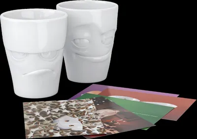 Produktbild von FIFTYEIGHT 350ml Becher - Grummelig & Verschmitzt weiß