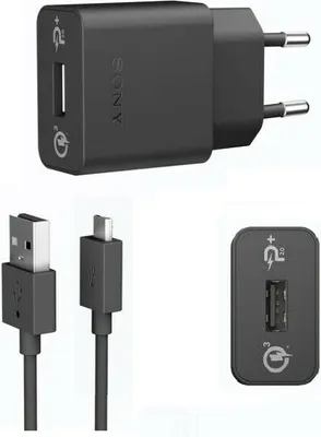 Produktbild von Schnell-Ladegerät für Original Sony  + Micro-USB Ladekabel 2.7A Netzteil schwarz Aufladegerät Aufladekabel fast-Charger +Hakai Pad