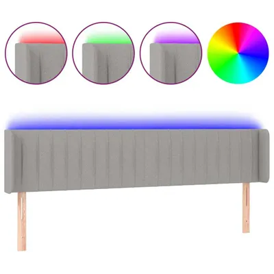 Produktbild von vidaXL LED Kopfteil Hellgrau 163x16x78/88 cm Stoff