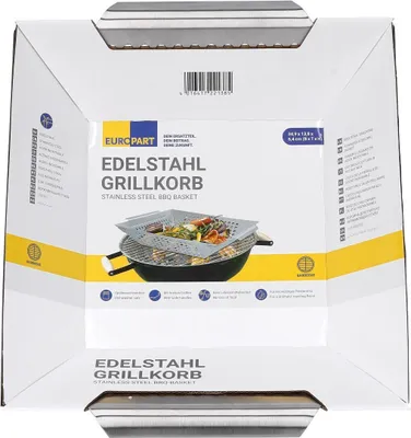 Produktbild von Europart 10073364 Grillkorb/Grillschale Edelstahl für Gasgrill, Holzkohlegrill