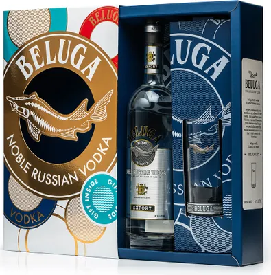 Produktbild von Beluga Noble 700 ml mit Longdrink Glas 700 ml alc. 40% vol.