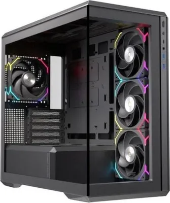 Immagine prodotto di Einarex EXCS-ZM-800R-B, Midi Tower, PC, Nero, ATX, Micro ATX, Mini-ITX, Vetro temperato, Gaming