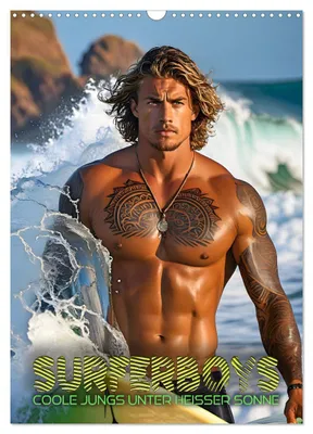 Produktbild von Surferboys - coole Jungs unter heißer Sonne (Wandkalender 2027 DIN A3 hoch), CALVENDO Monatskalender
