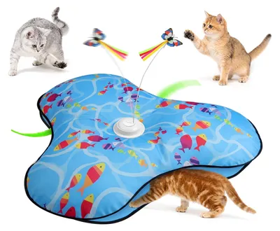 Interaktives Katzenspielzeug mit Feder und Schmetterling