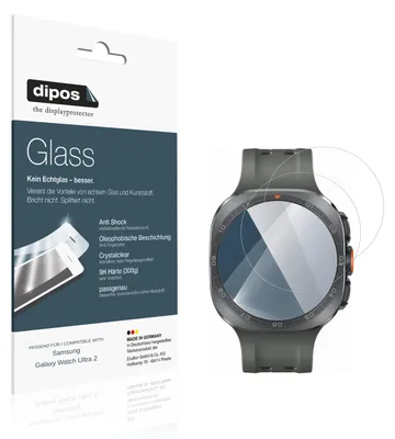 Produktbild von 2x Schutzfolie für Samsung Galaxy Watch Ultra 2 - Anti-Shock 9H Folie dipos Glass Kunststoffglas