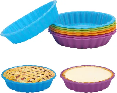 Obrázek produktu pro 8 silikonových formiček na košíčky, ideální pro muffiny a quiche, s nepřilnavým povrchem, formy na cupcakes a mini dortíky