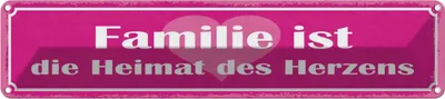 Produktbild von vianmo Blechschild 10x46 cm Familie ist Heimat des Herzens Spruch Zitat