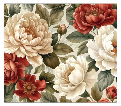 Produktbild von Spritzschutz Herdabdeckplatte Schneidebrett aus Glas Florales Blütenmuster 1-Teilig (60x52cm)