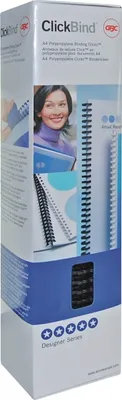 Produktbild von Binderücken ClickBind A4 12mm PP schwarz VE=17x50 Stück