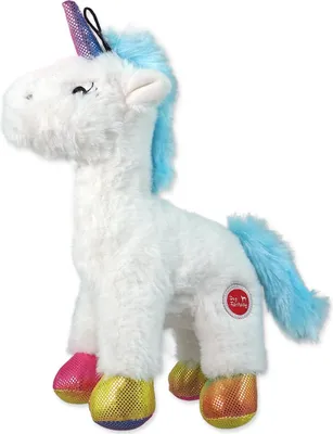 Obrázek produktu pro Hračka DOG FANTASY plyšová hračka jednorožec pískací mix barev 26 cm
