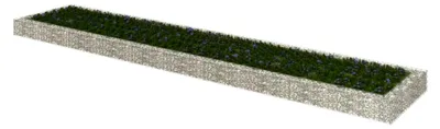 Produktbild von Gabionenbeet für aromatische Pflanzen, 500 x 100 x 20 cm