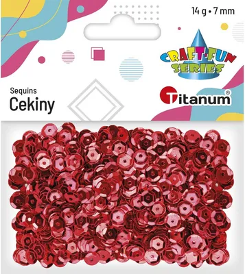 Produktbild von Runde Pailletten 7mm x 14g metallisch rot Titanum