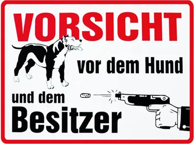 Produktbild von vianmo Holzschild 30x40 cm Tiere Vorsicht vor Hund und Besitzer