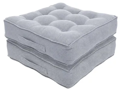 Produktbild von Harbour Housewares Quadratische Sessel-Sitzkissen – 50 x 50 cm – Grau – 2er-Pack