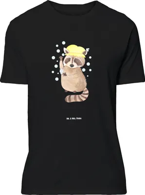 Produktbild von Mr. & Mrs. Panda Größe XL T-Shirt Waschbär - Schwarz - Geschenk, Fröhlich, Seifenblasen, Tagträumen, Shirt, Plan, Tshirt, mit Spruch, Lustige Sprüche, Waschen