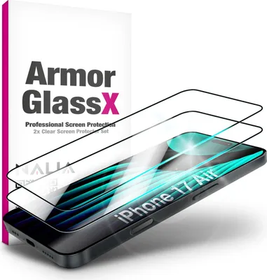 Produktbild von 2x Schutzglas "ArmorGlassX" für Apple iPhone 17 Air - Display Glas / Extrem Klar / Brillante Farben / Case Friendly - Transparent / schwarzer Rand