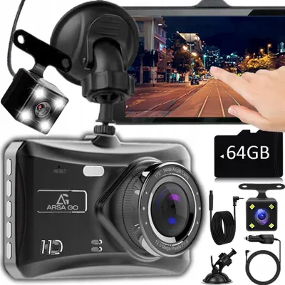 Zdjęcie produktu dla Kamera Samochodowa Wideorejestrator Samochodowy Kamera Cofania + Karta 64Gb