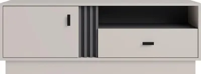 Produktbild von Masseno TV-Schrank PUNTO 125 cm Fernsehschrank mit 1 Schubladen und 1 Türen TV-Lowboard für Wohnzimmer Modern 125x40x45 cm Kaschmir / Kaschmir