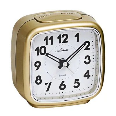 Produktbild von Atlanta 1978/19 Wecker Quarz analog silbern leise ohne Ticken mit Licht Snooze