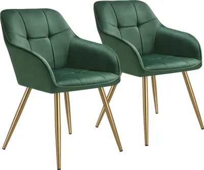 Produktbild von tectake® Esszimmerstuhl Marilyn gepolstert, in Samtoptik, gesteppt 58 x 62 x 82 cm