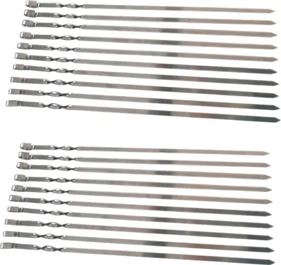Produktbild von 20 Grill-Spieße aus Edelstahl 60cm -1cm Breit - solide 2mm Stärke/Dicke Fleischspieße