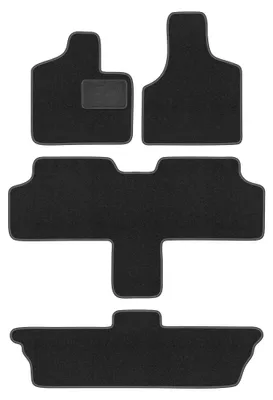 Produktbild von Velours-Fußmatten für Chrysler Grand Voyager III 2001-2007 (7-Sitzer) – 4-tlg, Graphit, passgenau – Wielganizator LUX