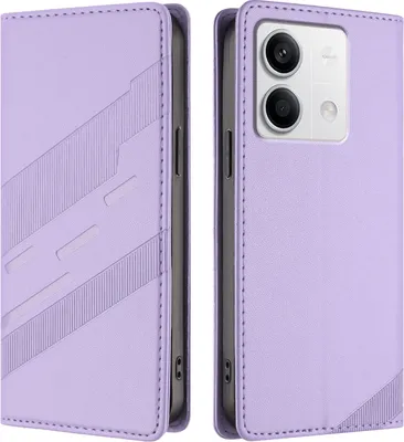 Image de Etui pour Xiaomi Redmi Note 13 5G, étui portefeuille en cuirPolyuréthaneavec fente pour cartes et fonction stand Violett