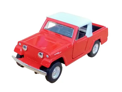 Produktbild von Jeep Jeepster Commando 1967 Modellauto aus Metall mit Rückzug Modell Auto Spielzeugauto 50 (Rot)