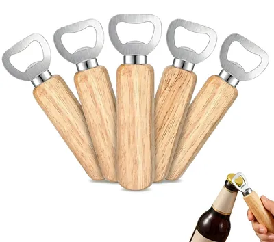 Produktbild von Flaschenöffner Kronkorkenöffner Bieröffner - 139 x 27 mm - Edelstahl - 5 Stück - Tragbar