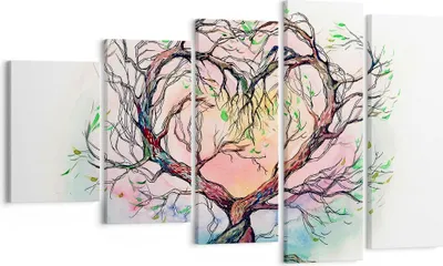 Produktbild von Bild auf Leinwand - Leinwandbild - Baum Herz Natur Bild - 100x60cm - Wand Bild - Wanddeko - Leinwanddruck - Bilder - Kunstdruck - Wanddekoration - Leinwand bilder - Wandkunst - EG100x60-3007