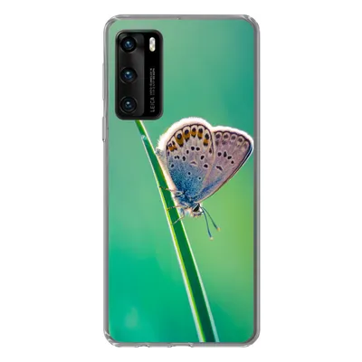 Produktbild von MuchoWow® Handyhülle Schutzhülle Hülle für Huawei P40 Schmetterling - Gras - Licht Silikon Softcase Handy Hülle - Handytasche
