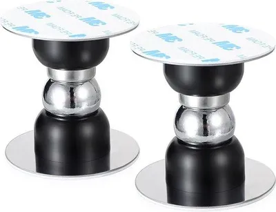 Image de Mini-lot de 2 butoirs de porte magnétiques, métal noir