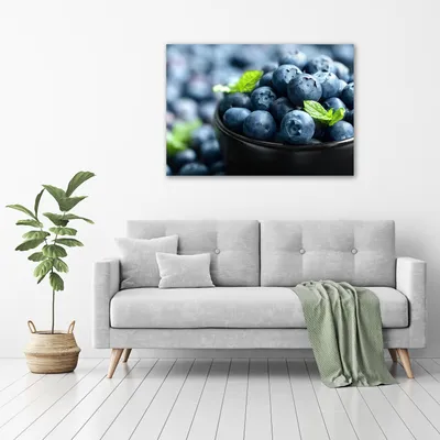 Produktbild von Tulup® Glas-Bild - 100 x 70 - Wandbild aus Glas - Wandkunst - Wandbild hinter gehärtetem Sicherheitsglas - Essen & Getränke - Blaubeeren - Blau