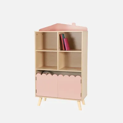 Produktbild von sweeek - Kinderbücherregal, 2 Türen und 4 Regale - Rosa